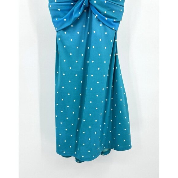 LL BEAN one piece swimsuit padded cups polka dot skirt criss cross modest 6 - Picture 3 of 11